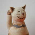 Keramik Zaungast Katze